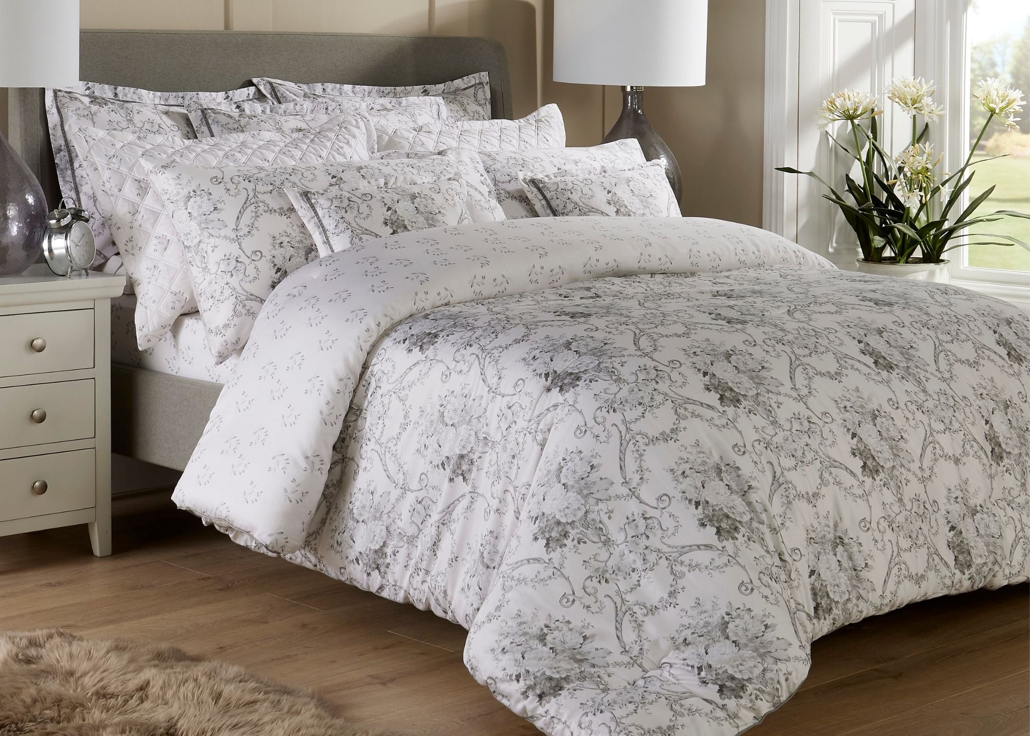 Christy "Paris" Comforter & Sheet Sets in Silver