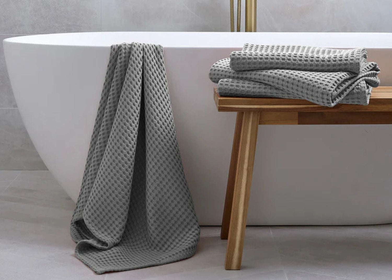 Christy "Waffle" Bath Towel Collections in Dove Grey