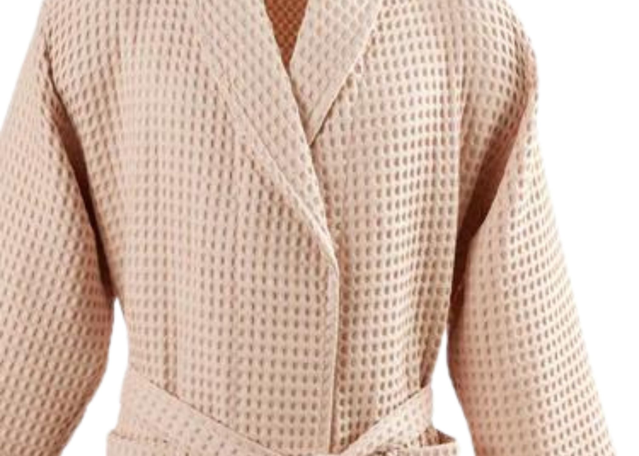 Christy "Waffle Robe" Bath Robe in Blush