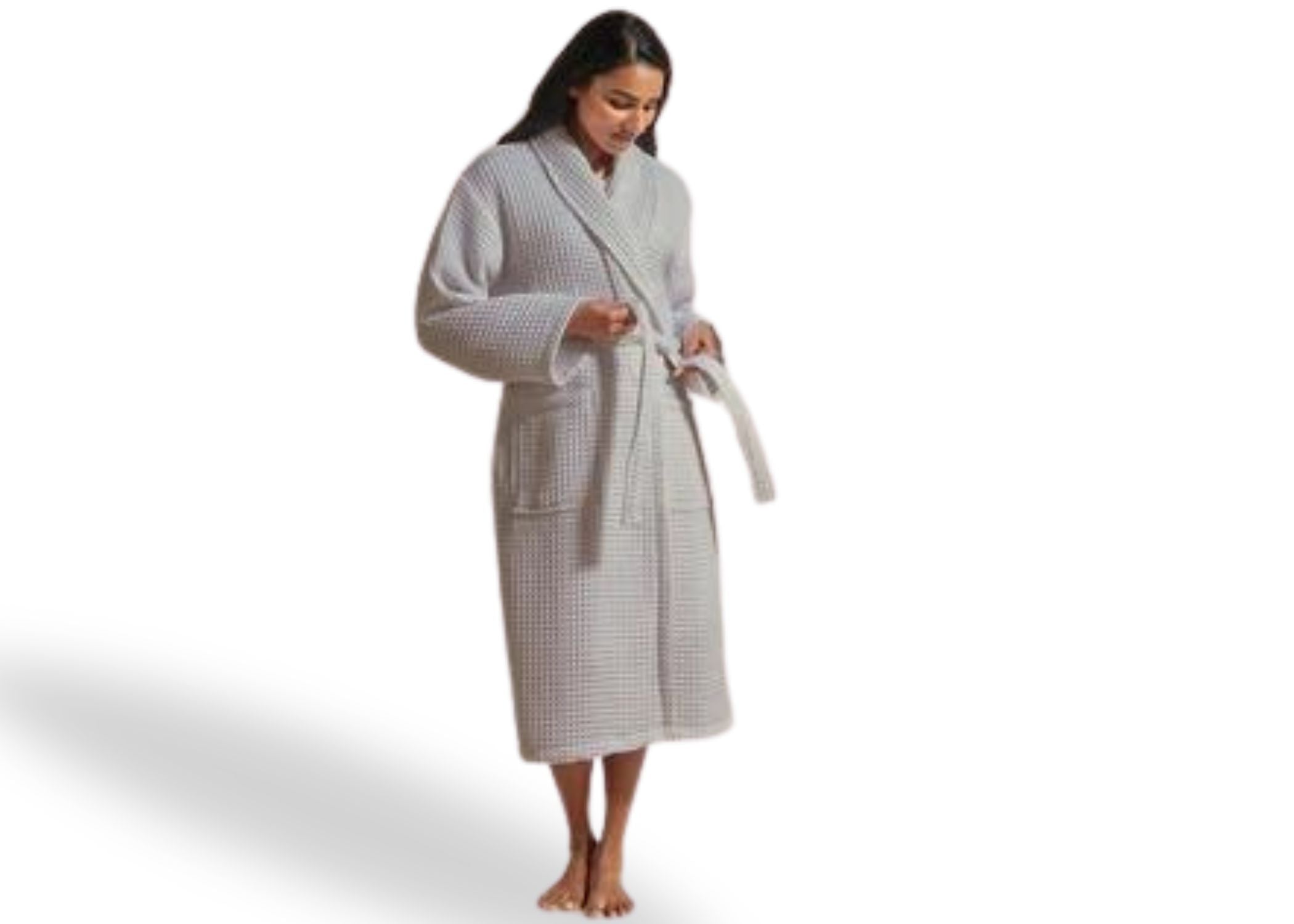 Christy "Waffle Robe" Bath Robe in Grey