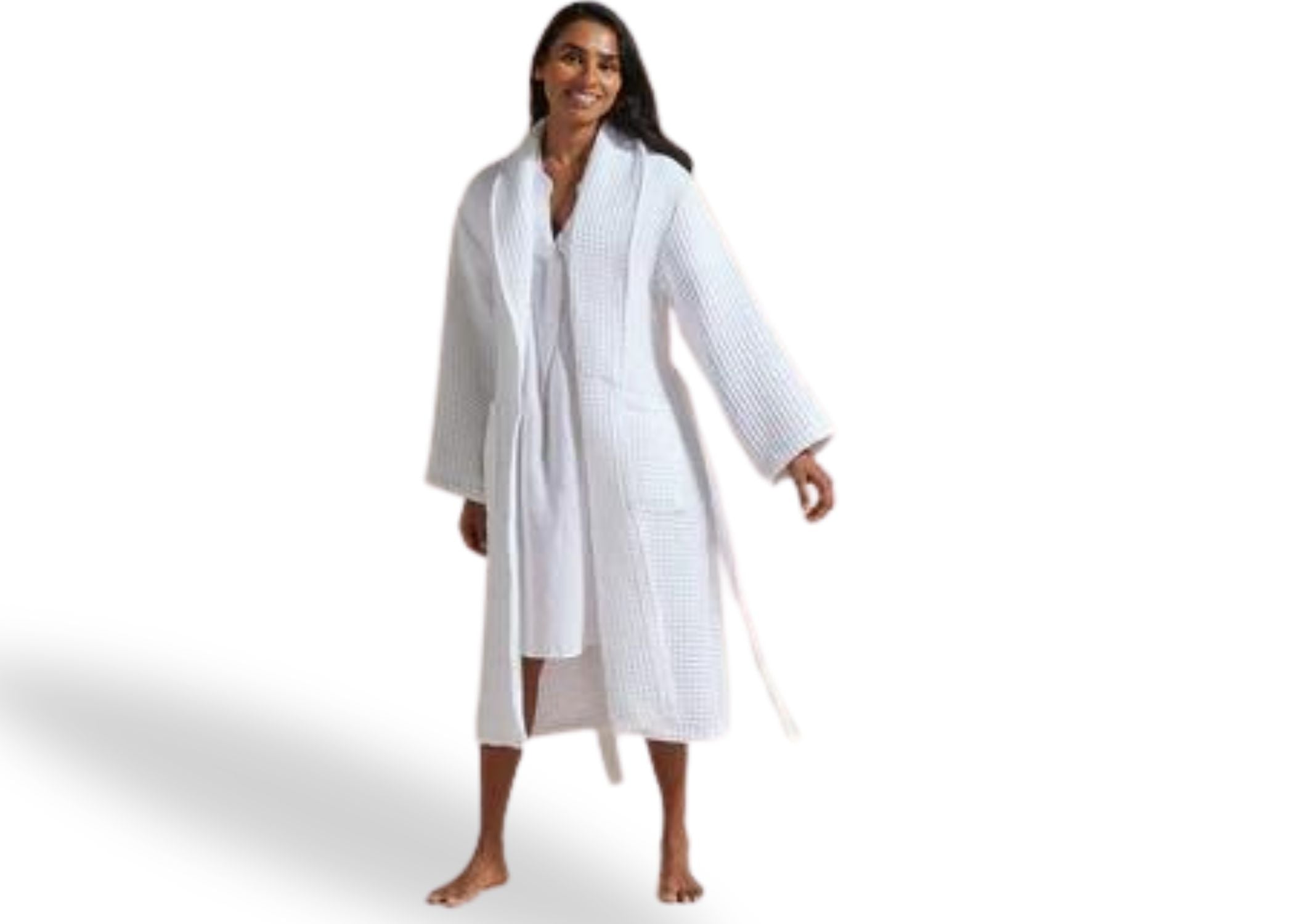 Christy "Waffle Robe" Bath Robe in White