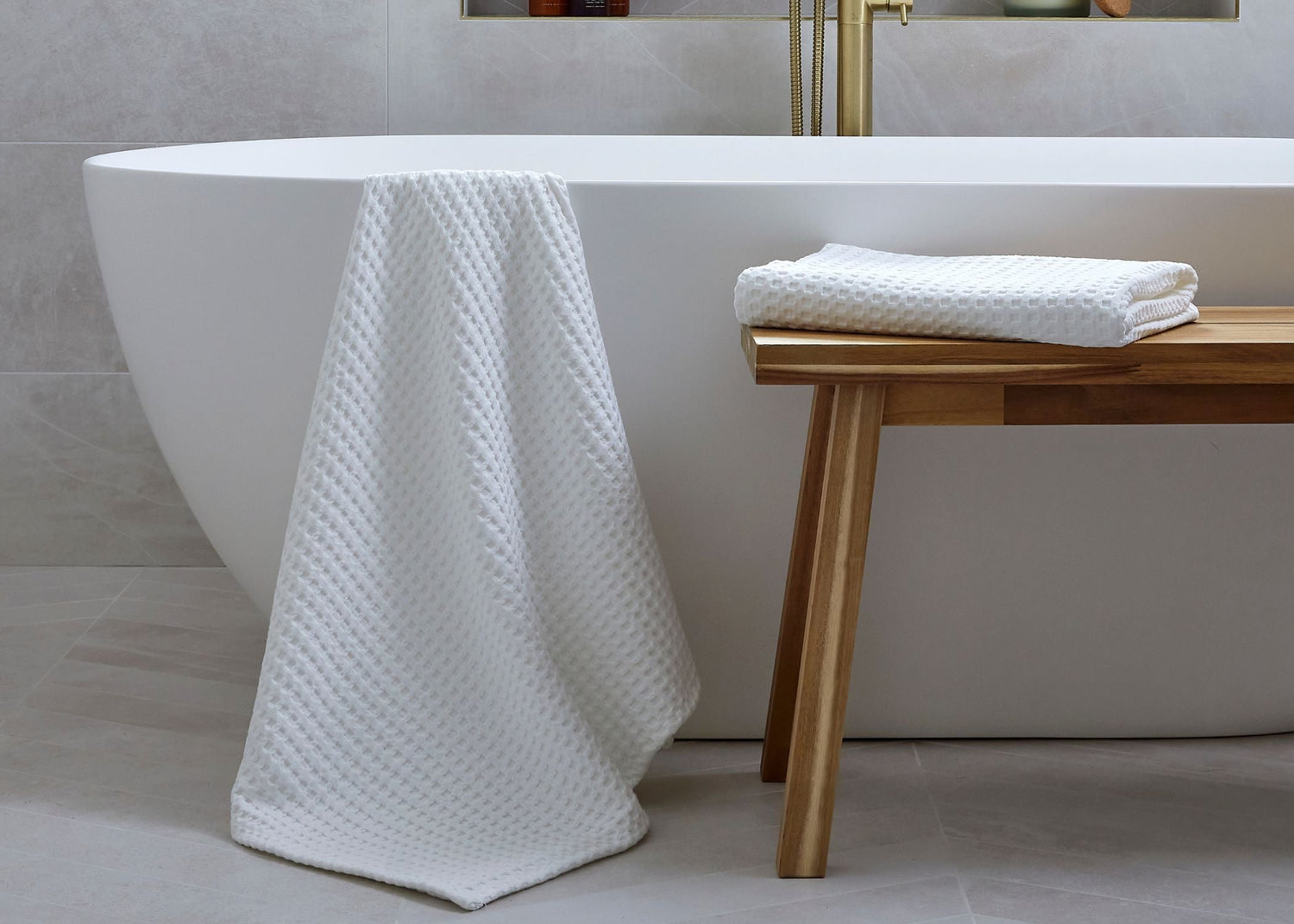 Christy "Waffle" Bath Towels Collection in White