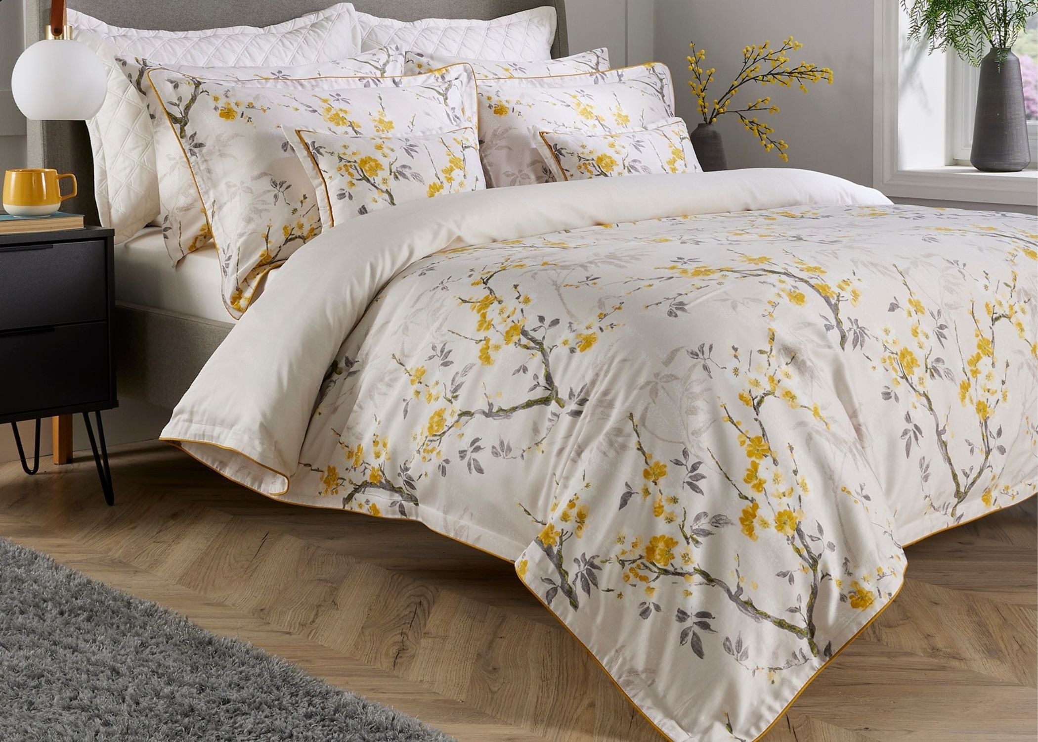 Christy "Chinoiserie" Duvet Cover Sets in Ochre (Yellow)