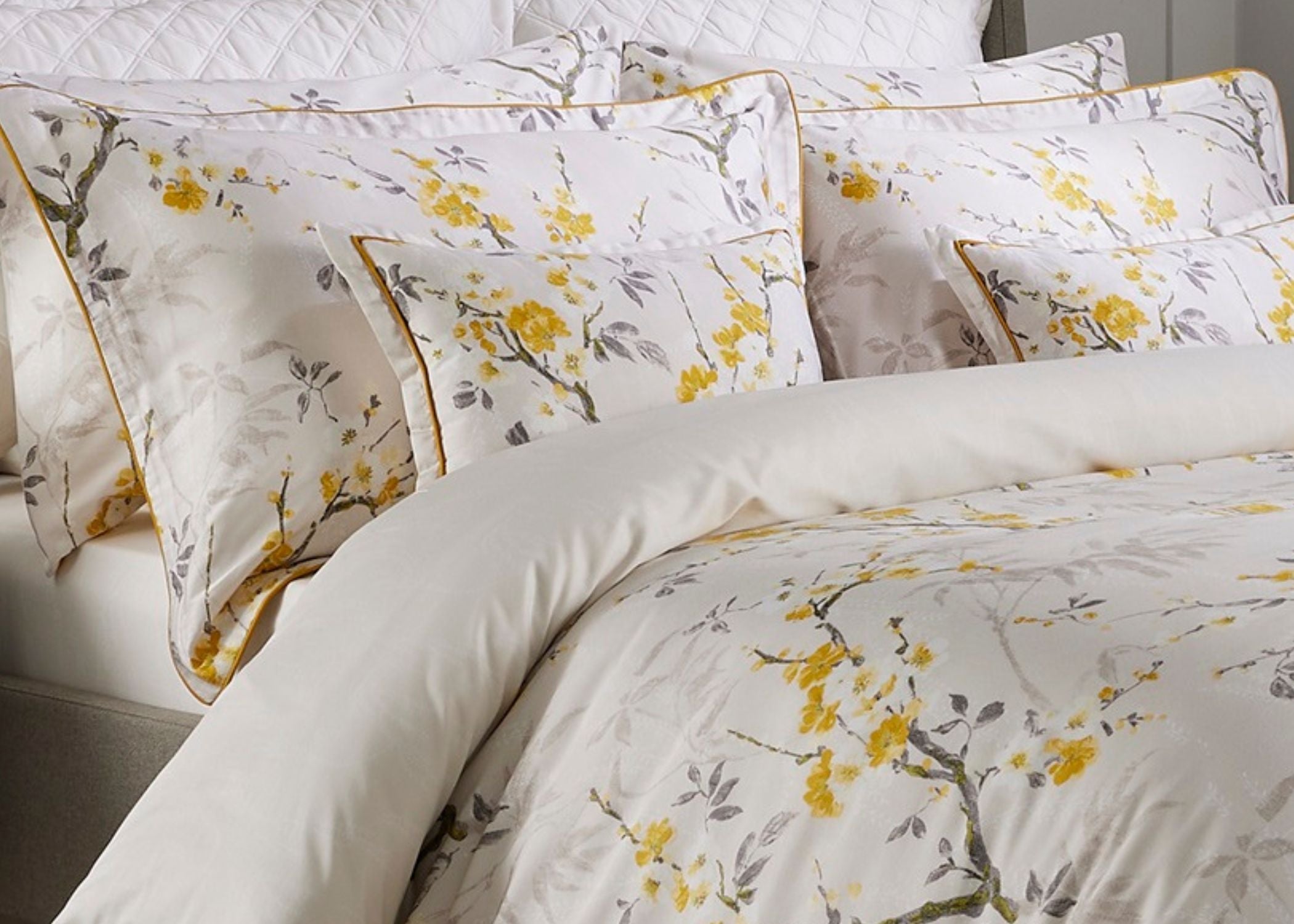 Christy "Chinoiserie" Comforter & Sheet Sets in Ochre (Yellow)