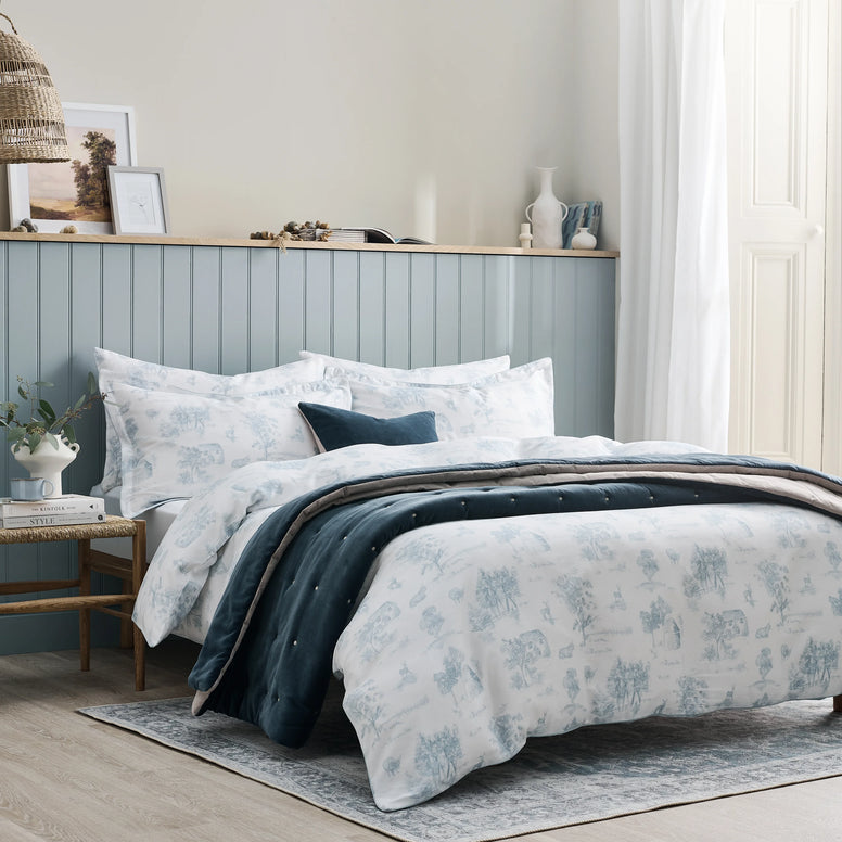 Cotswold Toile Duvet Cover Set - Blue