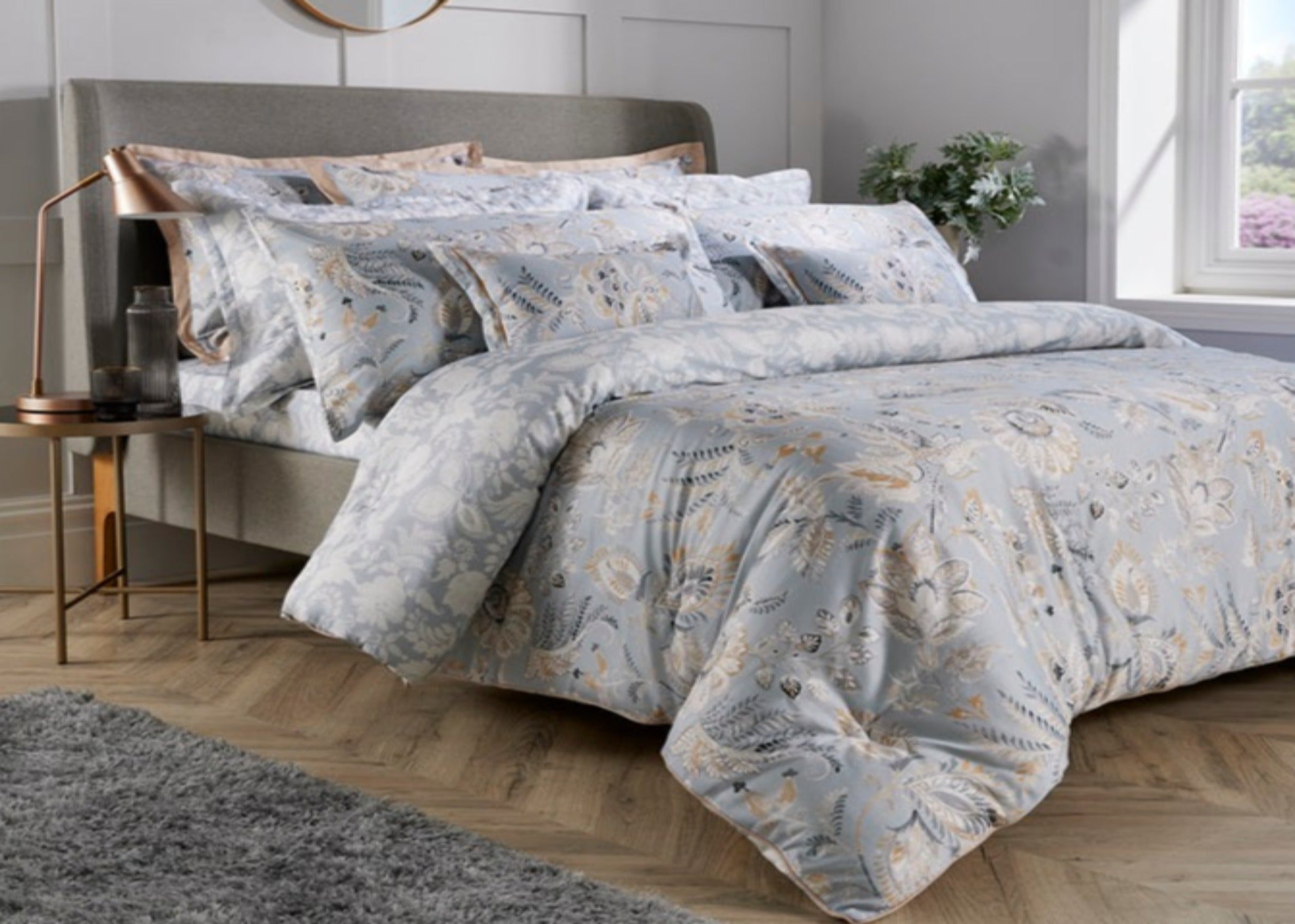 Christy "Jacobean" Duvet Cover Sets in Duck Egg