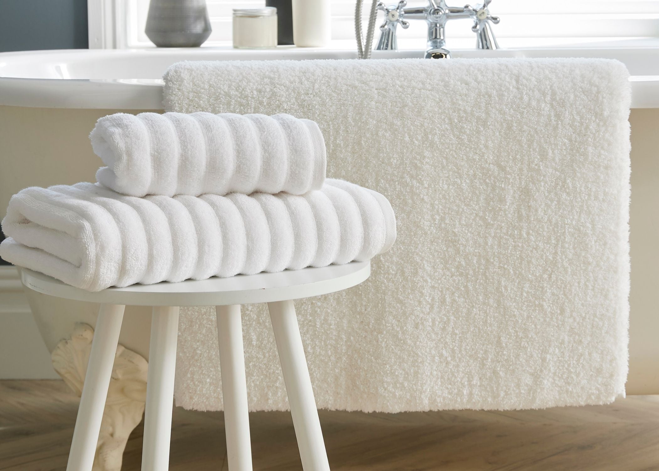 Christy "Kensington" Bale Pack Bath Towels & Rug Collection in White