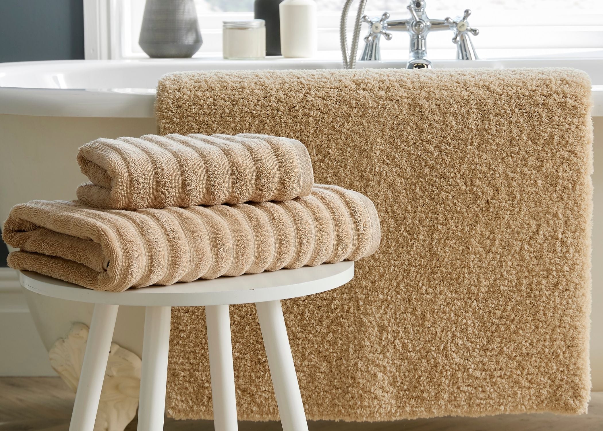 Christy "Kensington" Bale Pack Bath Towels & Rug Collection in Mushroom