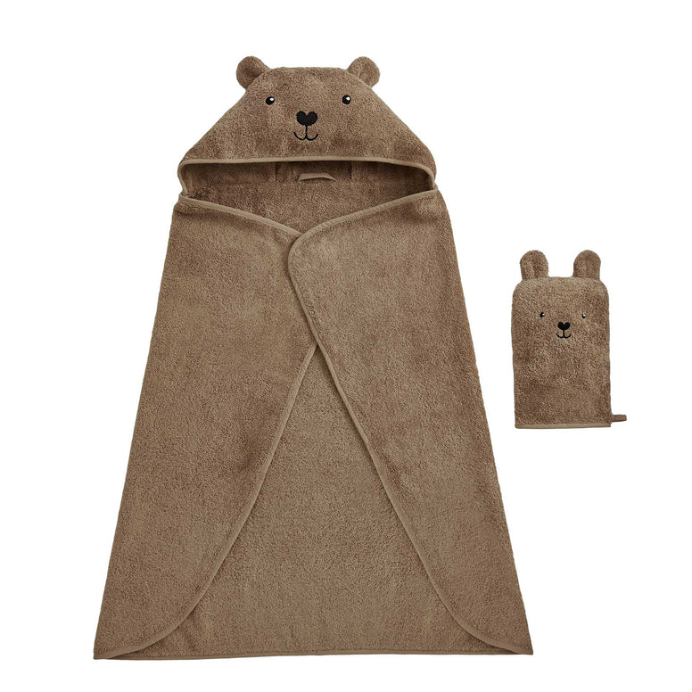 Bear Cuddle Wrap & Mitt Set