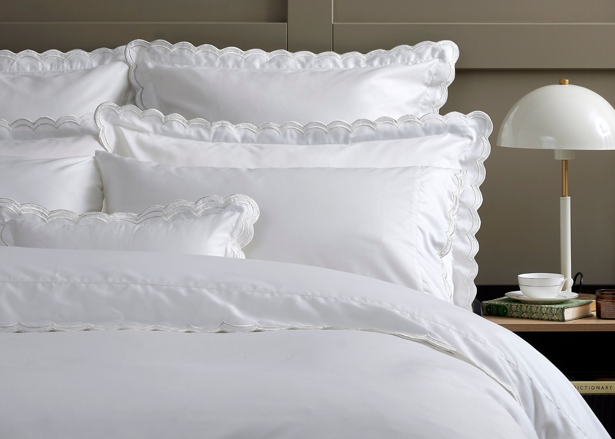 Christy "Scallop Edge" Duvet Cover Sets in White