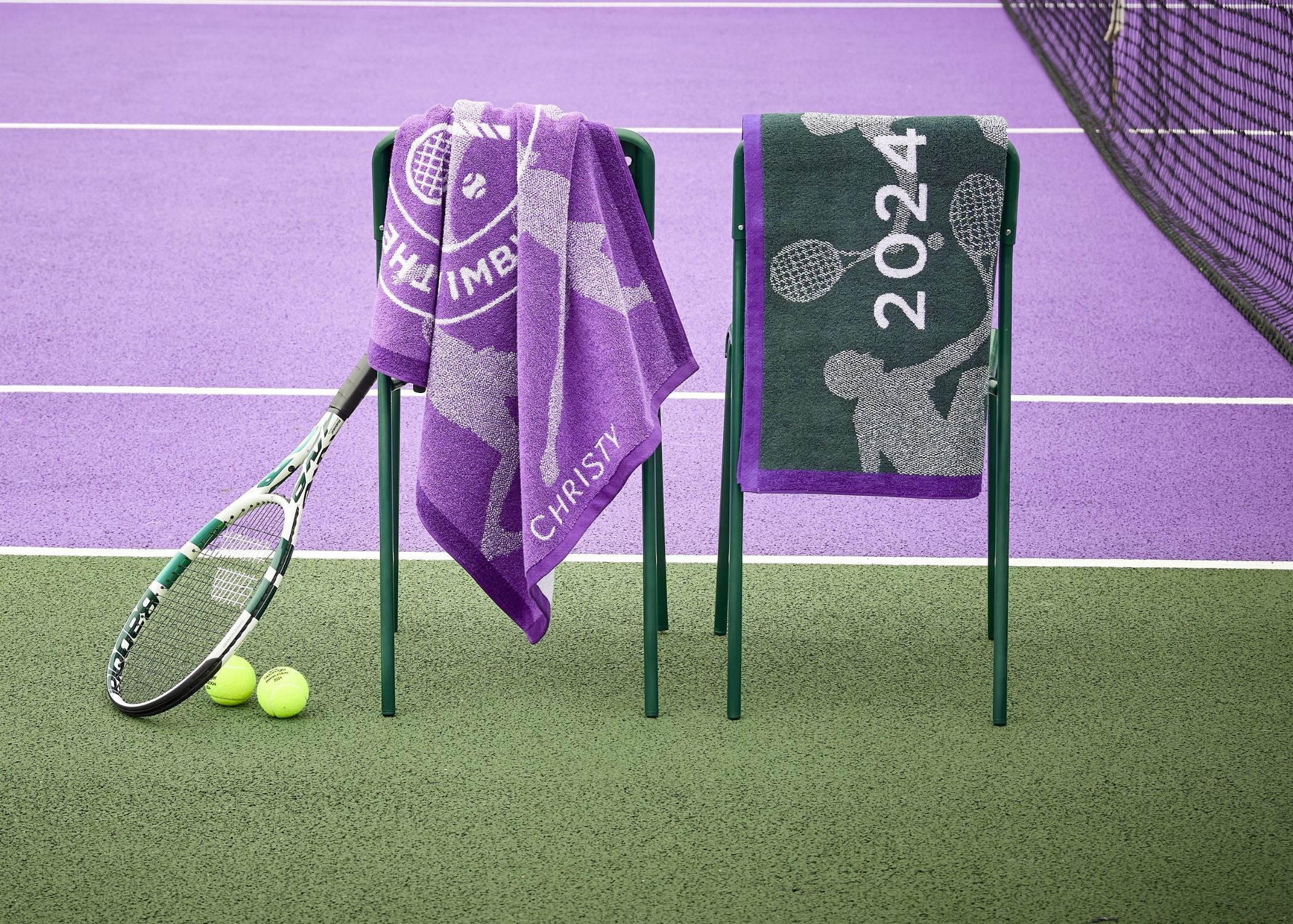 Christy "Wimbledon 2024" Bath Towels in Green/Purple