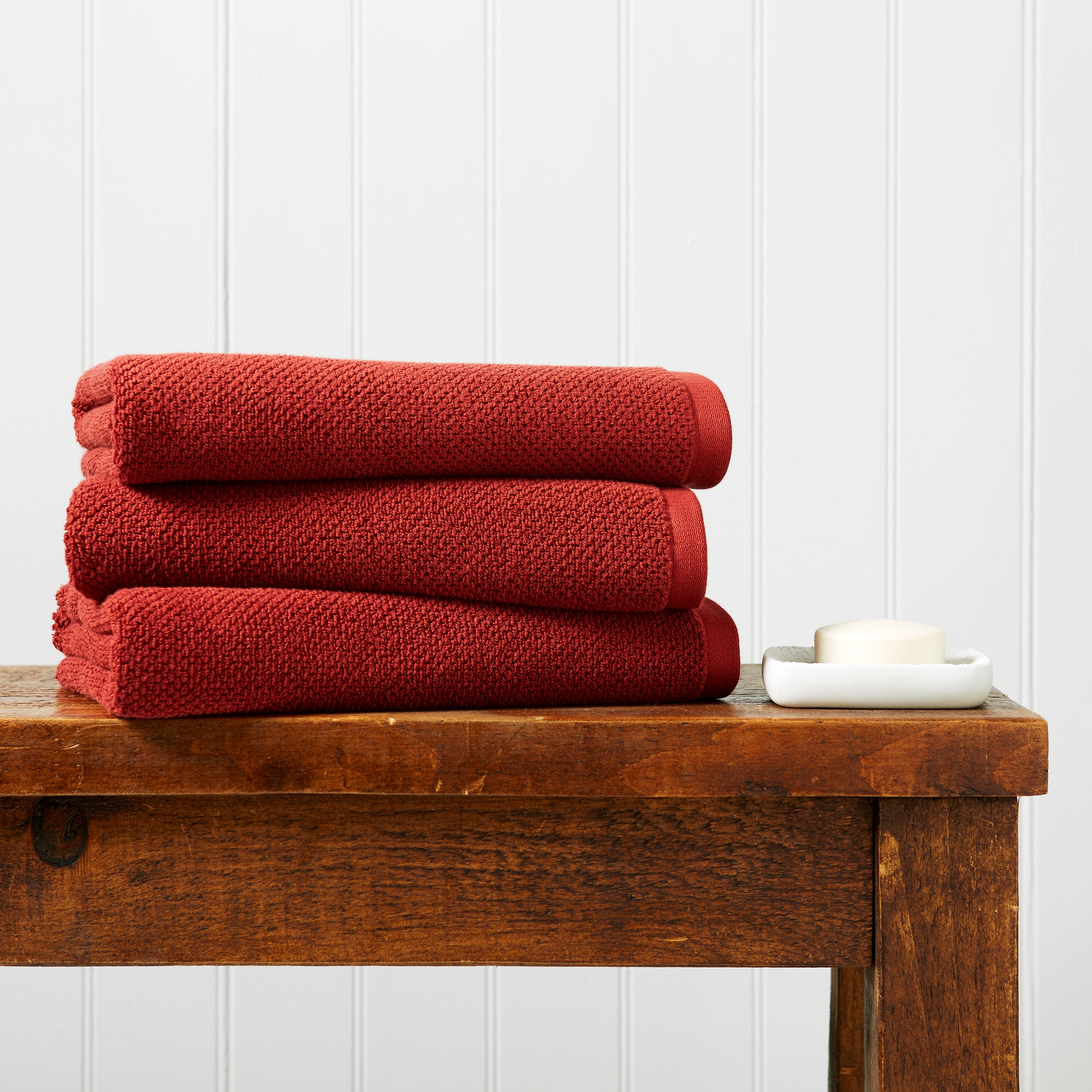 Christy "Brixton" Bath Towels Collection in Cinnabar