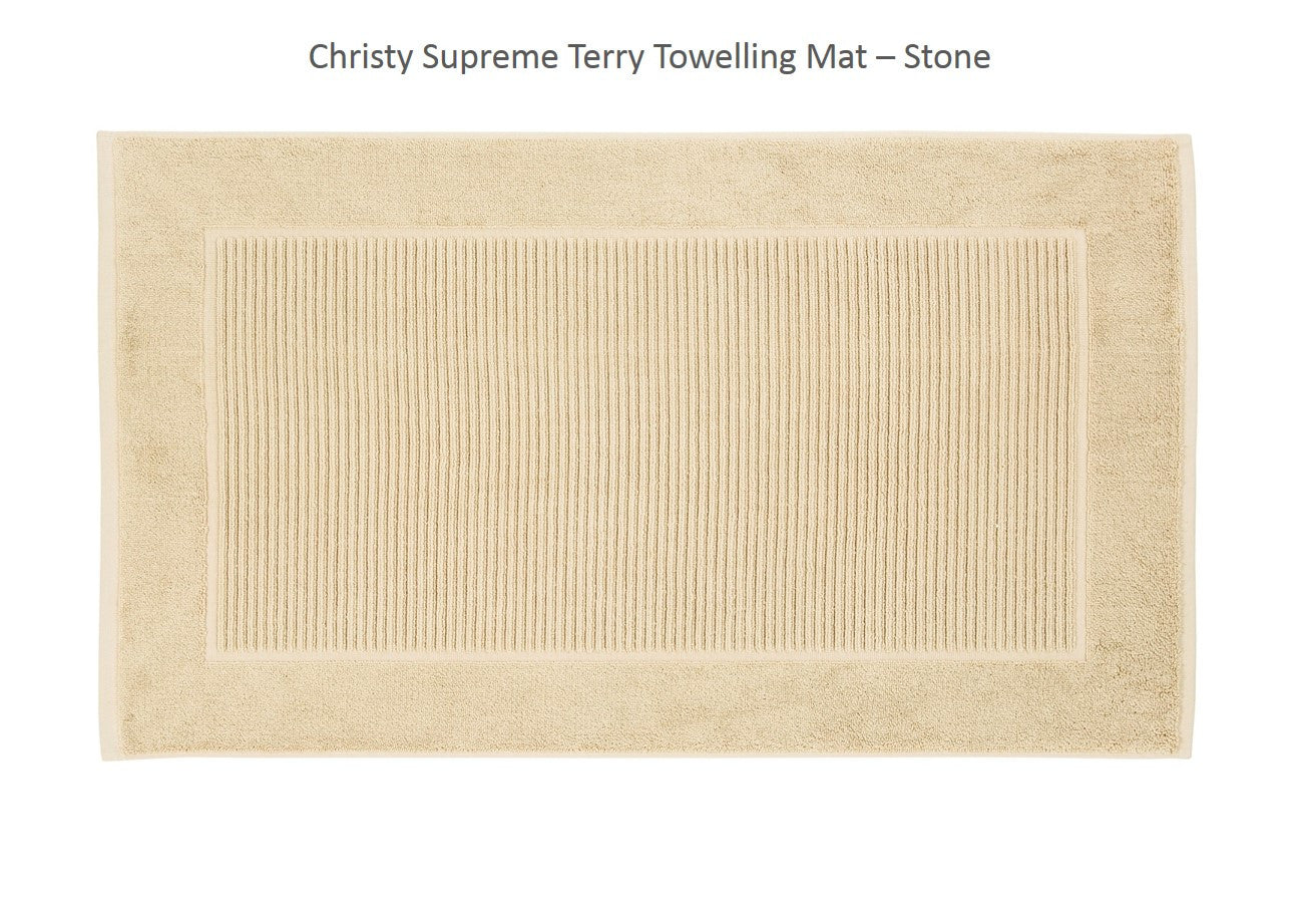 Christy "Supreme" Bath Towels & Mat Collection in Stone