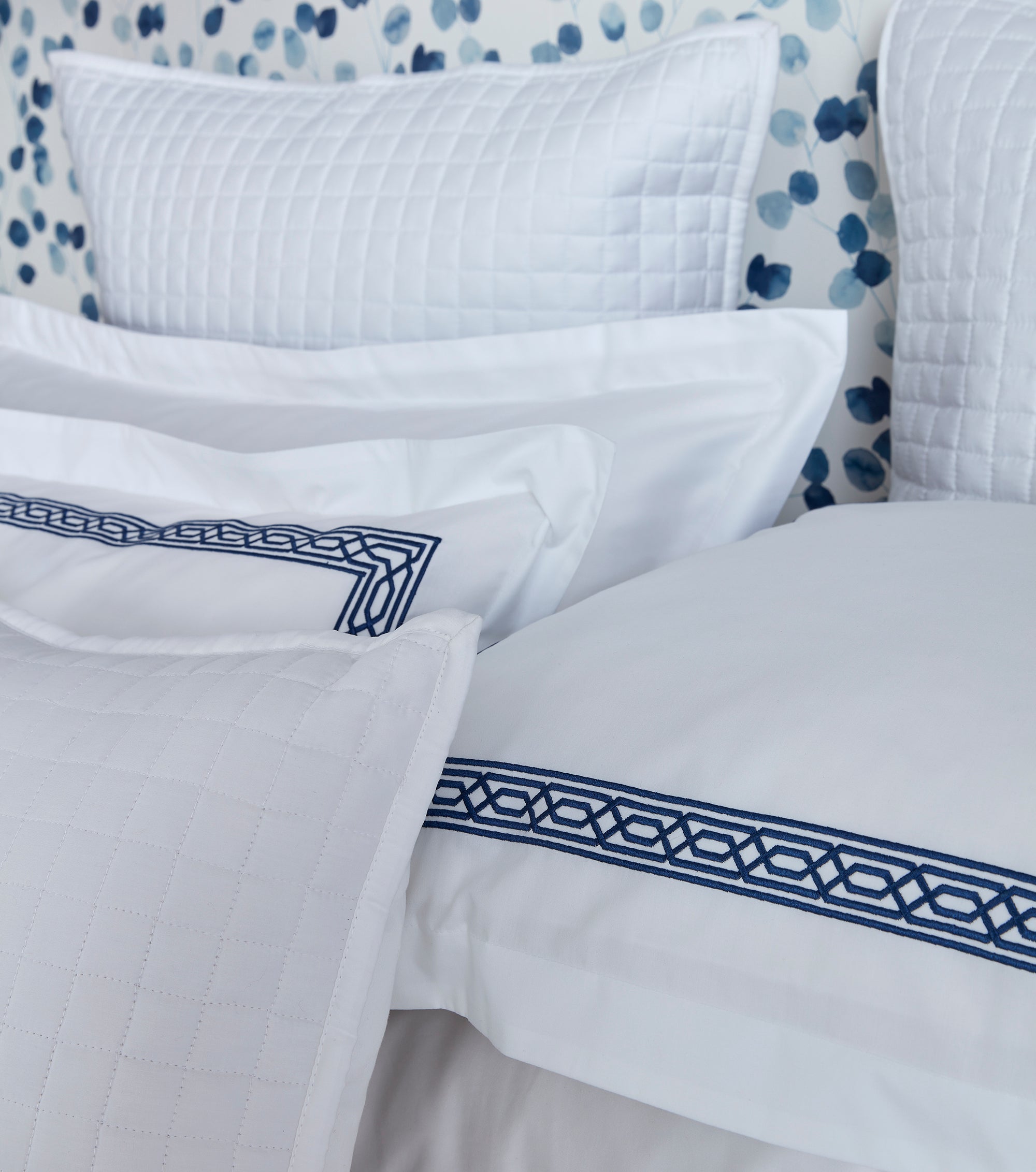 Christy "Matsuko" Duvet Cover Sets in Navy Embroidery