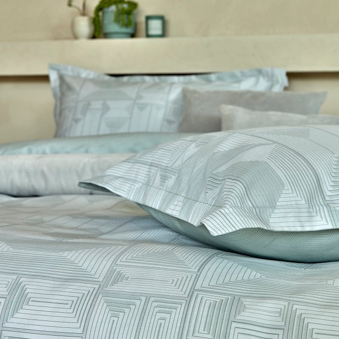 Christy "Metric" Duvet Cover Sets in Sage Green