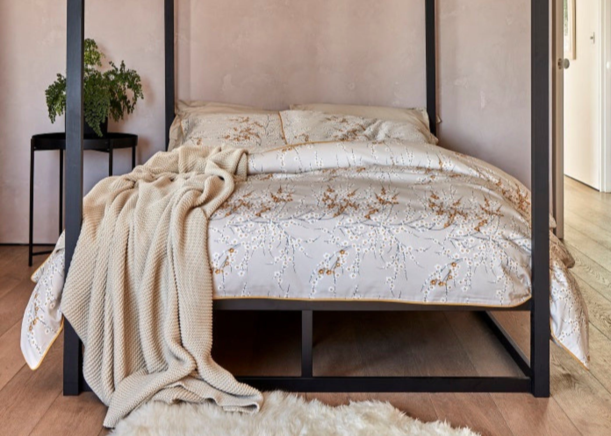 Christy "Morello Blossom" Duvet Cover Sets in Honey