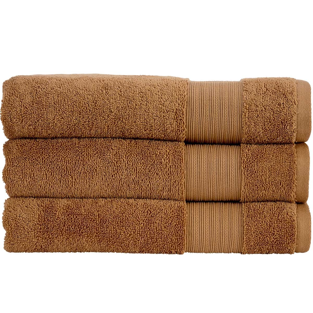 Christy "Organic Eco Twist" Bath Towels Collection in Caramel ( Brown)