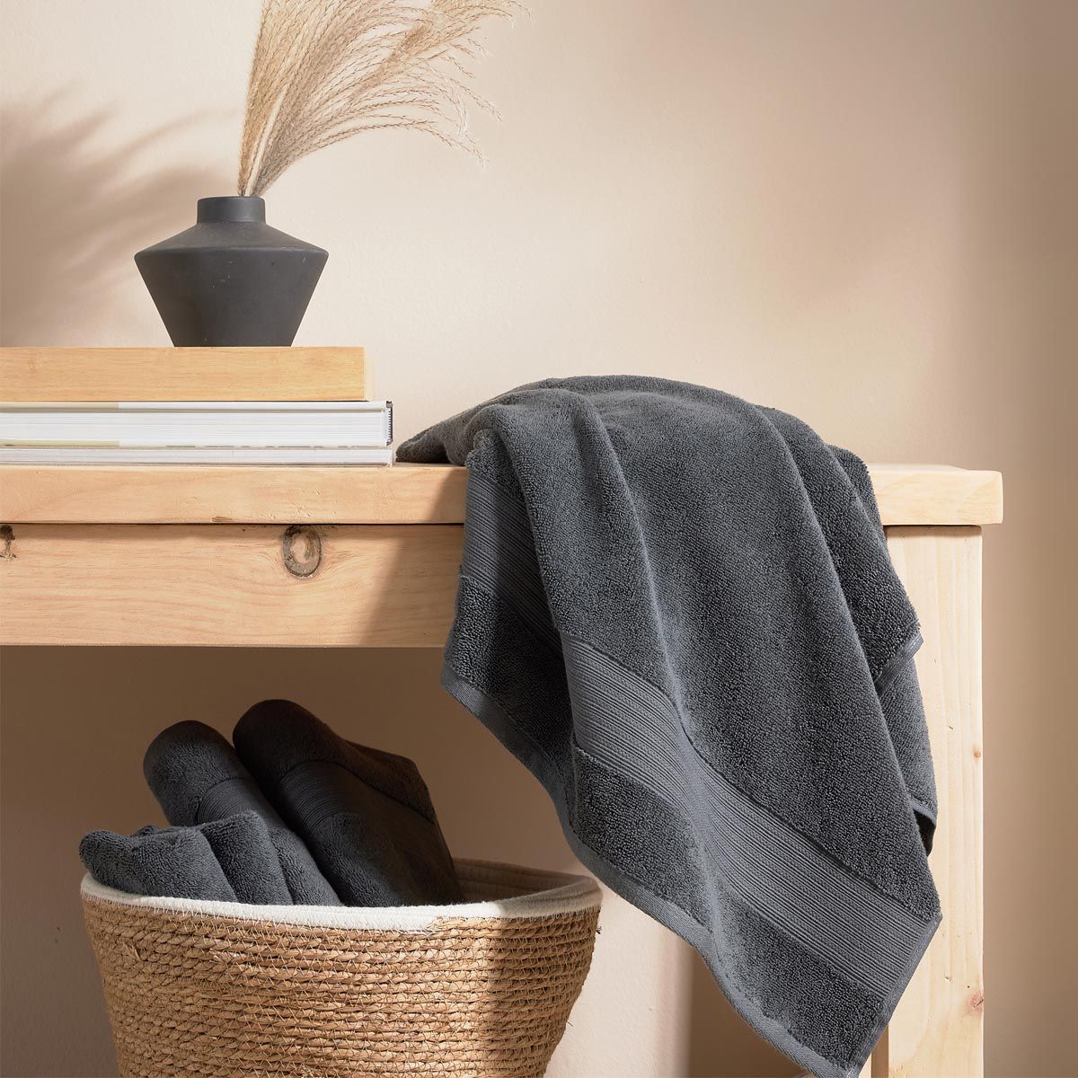 Christy "Organic Eco Twist" Bath Towels Collection in Cinder (Dark Grey)