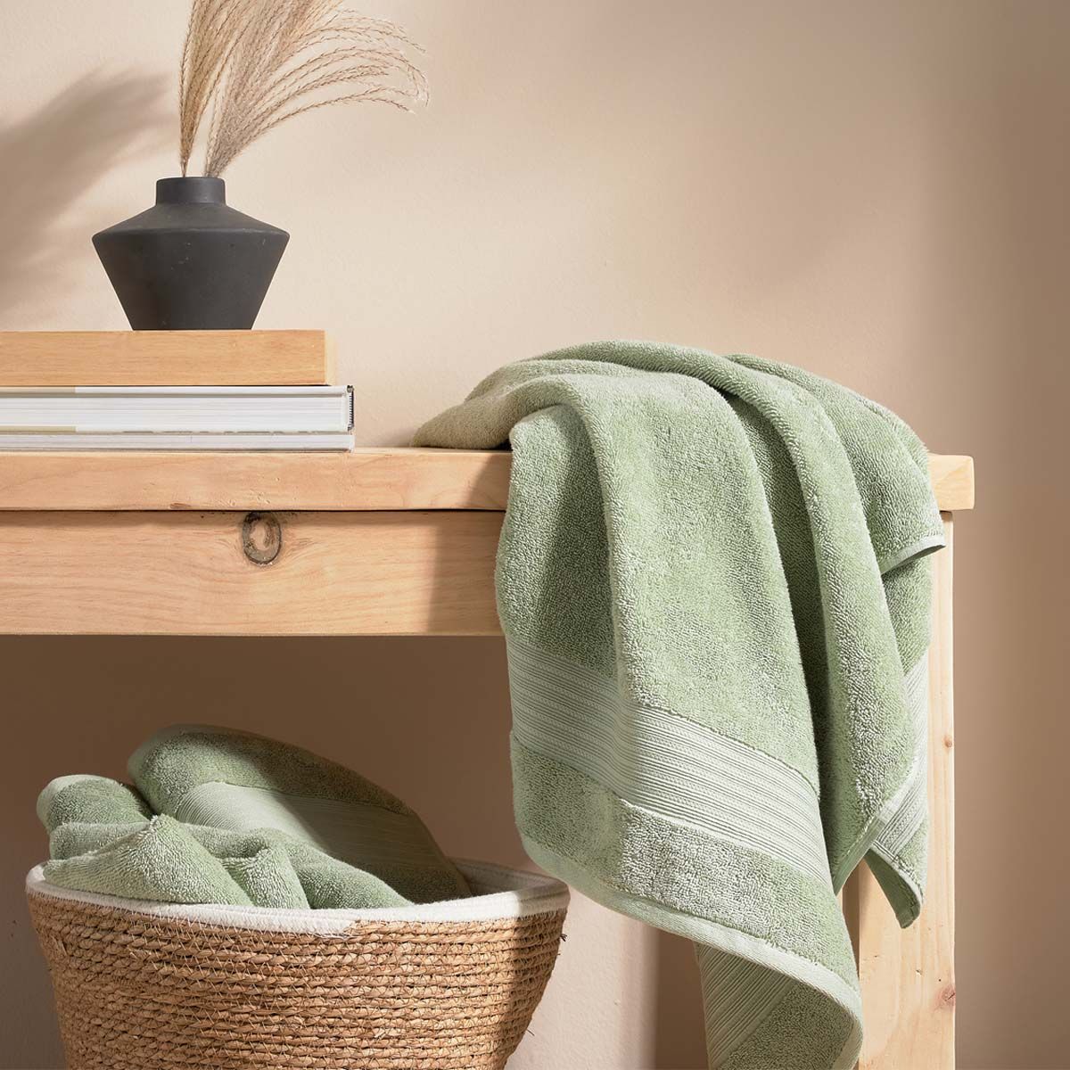 Christy "Organic Eco Twist" Bath Towels Collection in Thyme (Light Green)