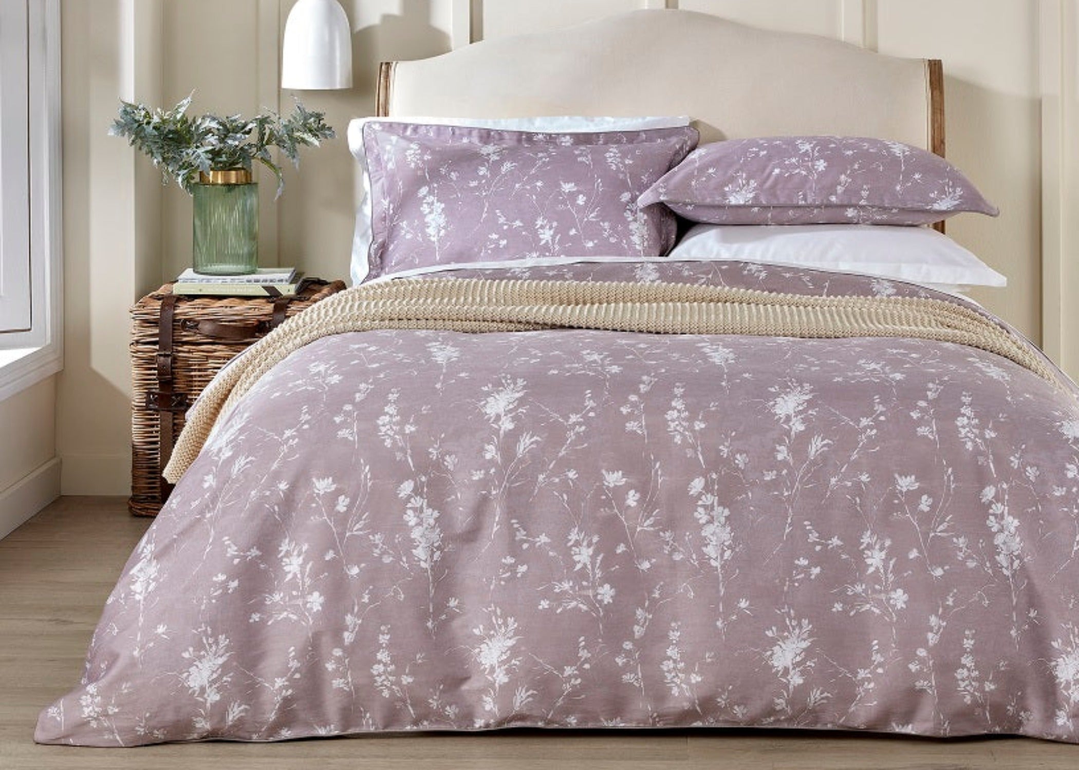 Christy "Silhouette" Duvet Cover Sets in Mole Pink