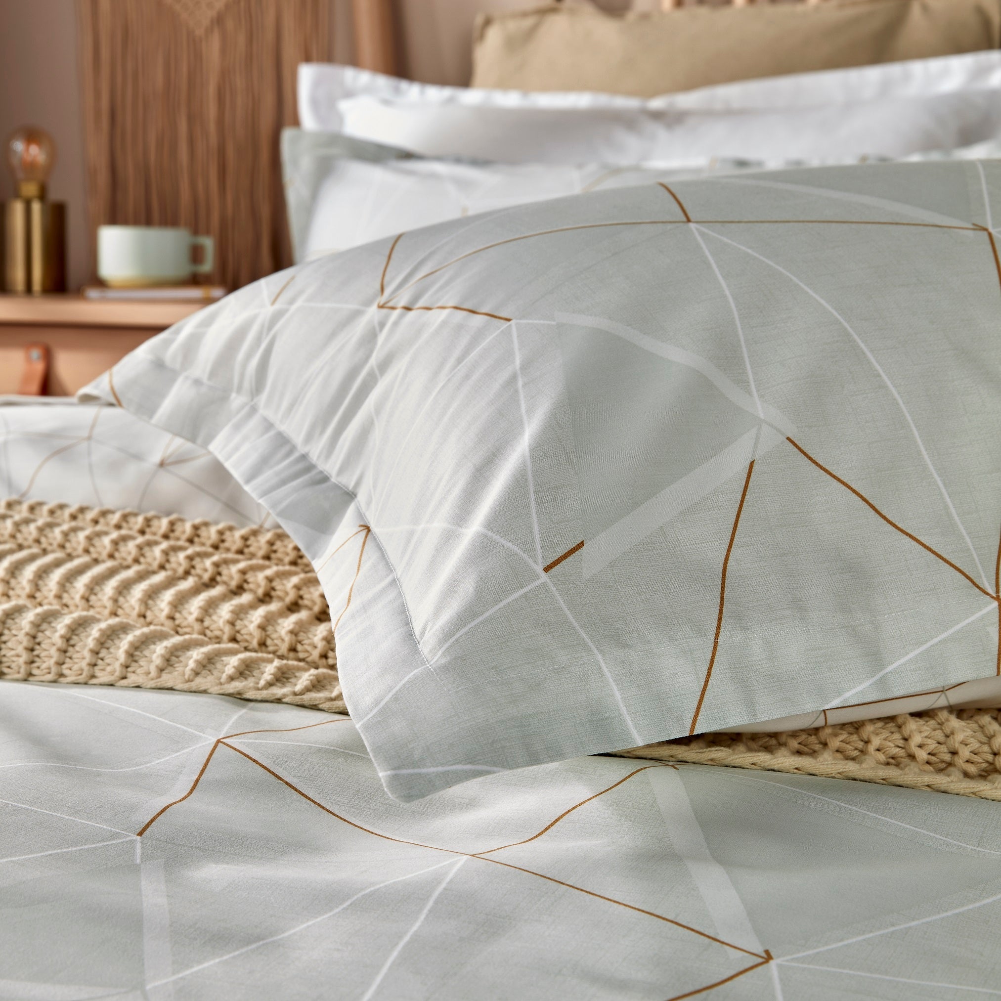 Christy "Triangle" Duvet Cover Sets in Duck egg