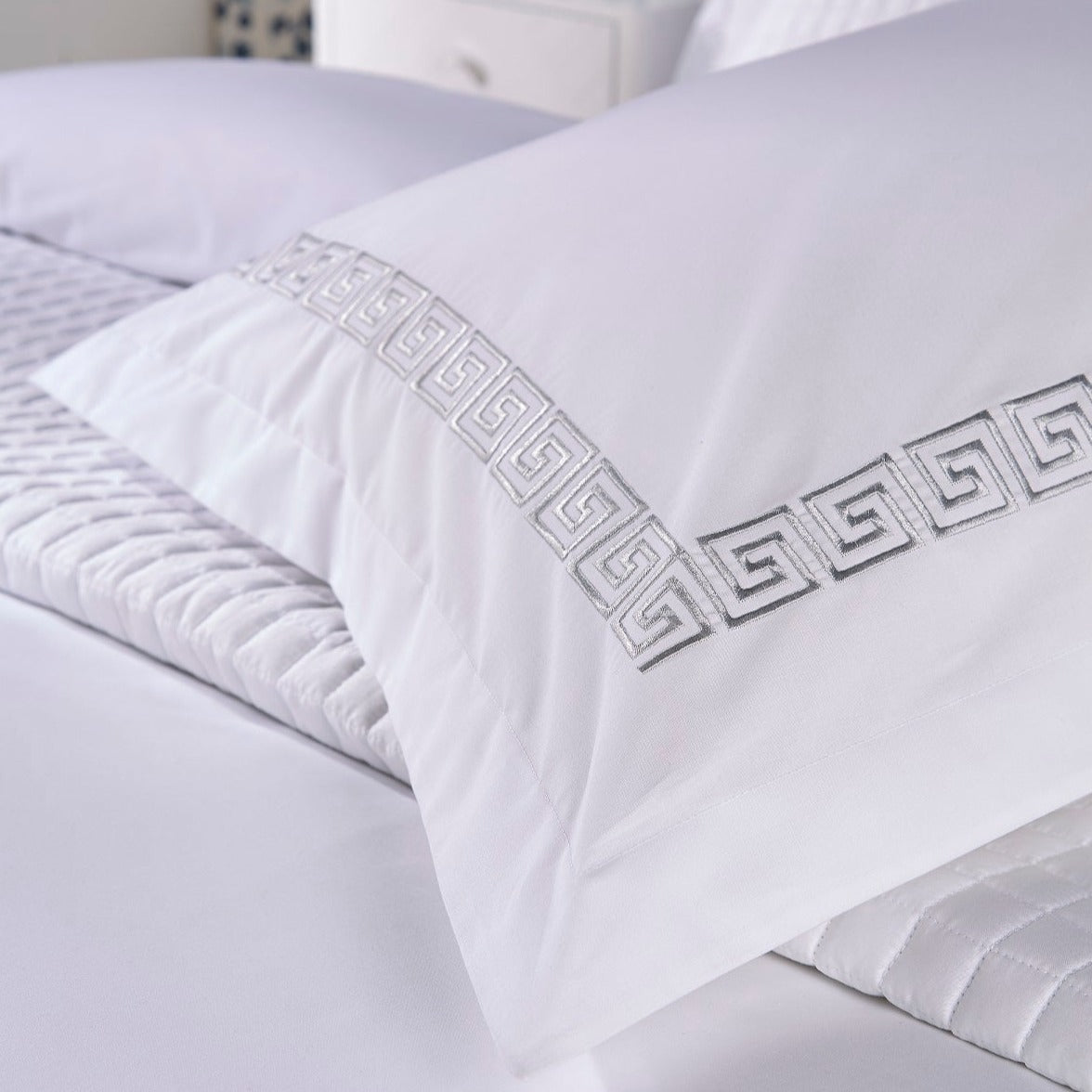 Christy "Verina" Duvet Cover Sets with Silver Embroidery