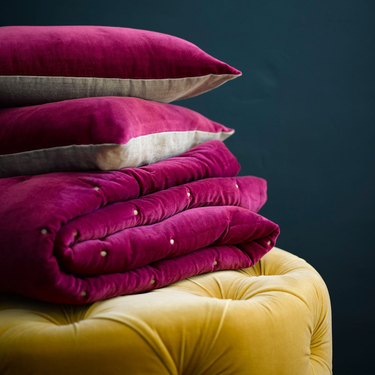 Christy "Jaipur" Cushions- Magenta (dark-pink)