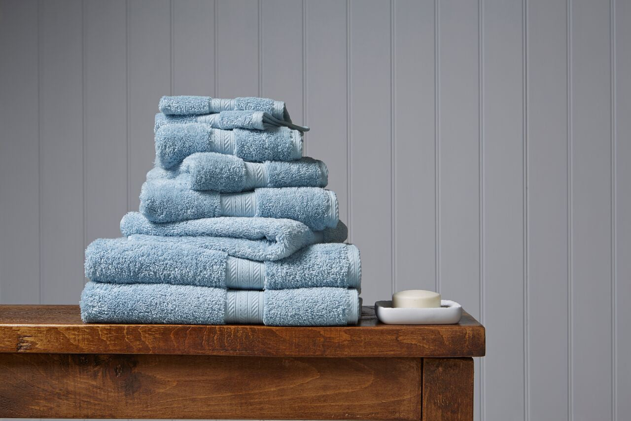 Christy "Renaissance" Egyptian Cotton Bath Towels Collection in Soft Chambray